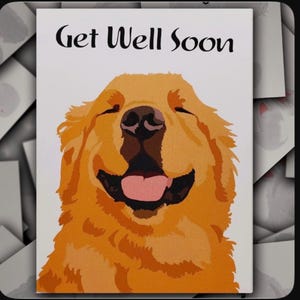 Golden Retriever Grußkarte Mit Umschlag | Blanko Innen Für Jeden Anlass