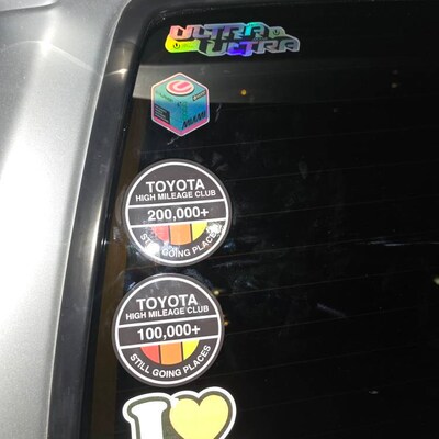 Toyota High Mileage Club Vinyl Sticker 4WD 4X4 Japanese Vintage Retro