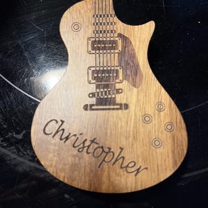 Personalized Wooden Guitar Picks with Case, Custom Photo Guitar Pick, Holder for Picks, Musicians Player, Father's Day Birthday Gift Idea