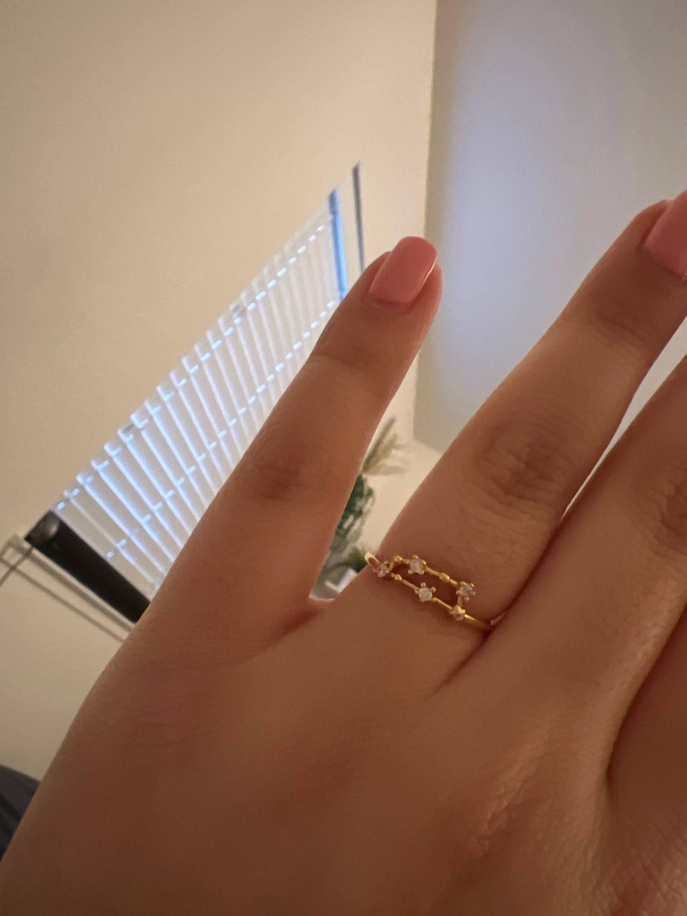 Dainty Zodiac Star Ring For Women Constellation Astrology Horoscope Jewelry Personalized Celestial Birthday Gift Mother&#39;s Day Gift In Box