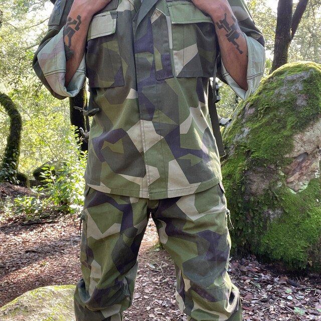 パンツ Swedish Army military pants Original Swedish army M90 pants splinter camouflage field