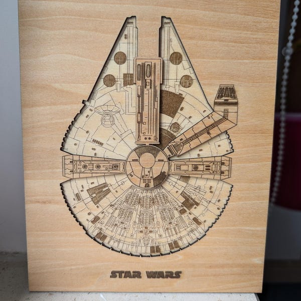 Millennium Falcon Laser Cut File: Multilayer Star Wars Wall Art (SVG ...