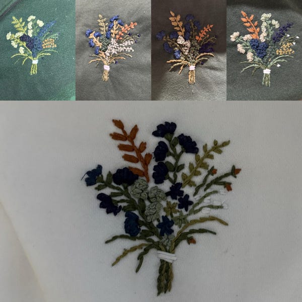 Wildflowers Bouquet Embroidery Pattern: Beginner DIY Design (PDF) - Etsy