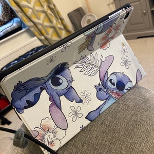Flower Cute Stitch iPad Case With Apple Pencil Holder Cover for iPad ...