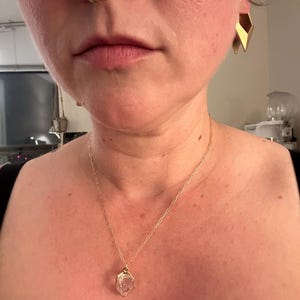 Customer photo from Siobhan, Raw Crystal Necklace with Paperclip Chain