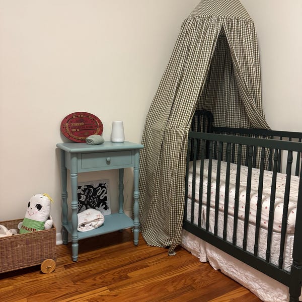 Gingham Bed Canopy: Vintage Country Green Checkered Cotton Canopy - Etsy
