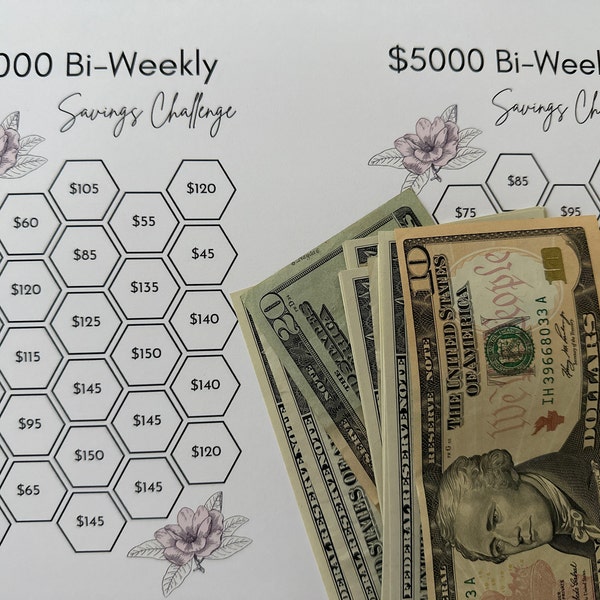 Bi-weekly Savings Challenge, Printable, Bundle, Money Challenge ...