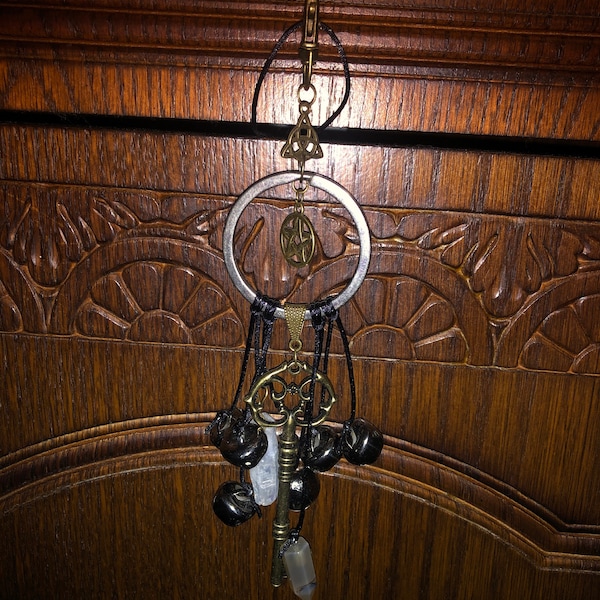 Witches Bells: Protection Charm With Key, Pentagram and Quartz - Etsy