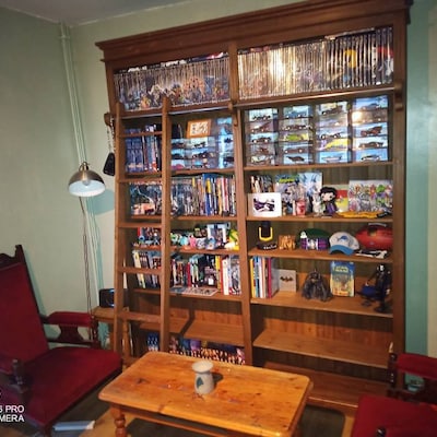 Solid Pine 8ft Tall Bookcase, Adjustable Display heavy Duty Library ...
