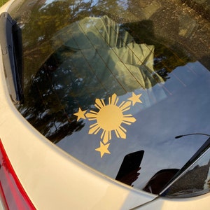 Car Flag Decal Philippines Flag Sun And Stars Sticker – 2 Inch, Glossy White, Made In USA JDM Vinyl Decal - Foto 11