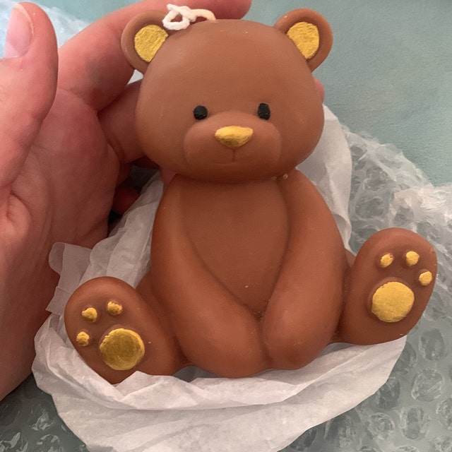 high-quality cute little brown bear candles