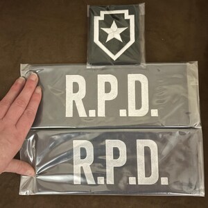 Patchs R.P.D. Raccoon City - Lot De 3 Pour Gilet Tactique (crochet Et Boucle) - Cosplay Resident Evil - 1 Grand + 2 Moyens