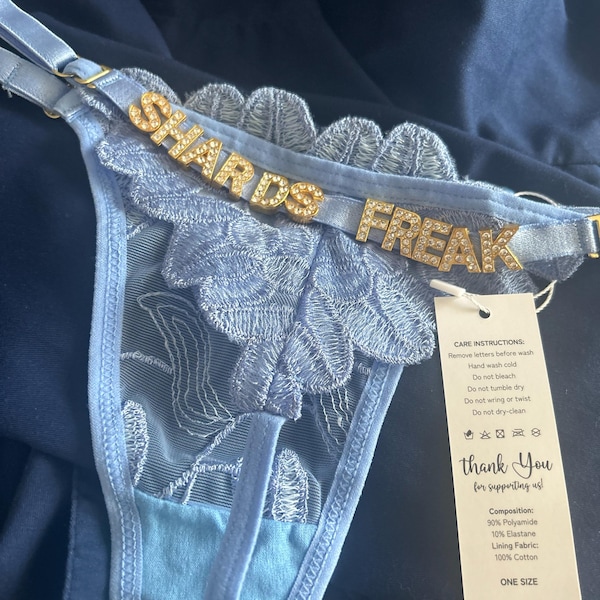 Custom Thong G-strings With Gold Charms Name Personalized Thong With ...