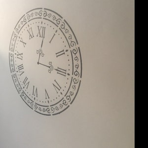 ALICE CLOCK Shabby Chic Vintage Furniture Wall Floor Stencil for Painting