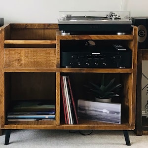 Rustic Vinyl Storage Unit / Turntable Sideboard - Etsy
