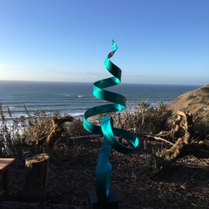 Large Aqua Garden Sculpture Modern Metal Art Sculpture for | Etsy
