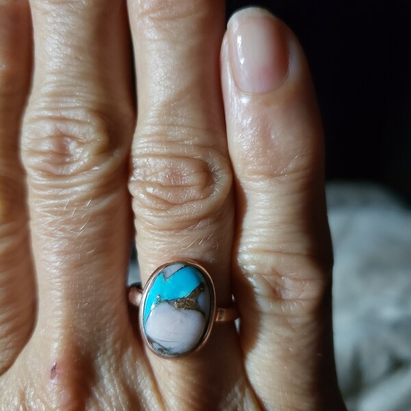 • MUCHA • opal, turquoise + silver ring