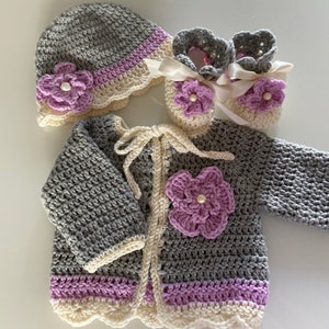 Crochet Pattern Baby Blanket, Hat and Cardigan Set, Gift for New Baby ...