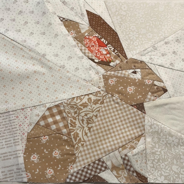 Paper Pieced Rabbit Pattern White Bunny FPP Pattern--paper Piecing Quilt Block - Etsy