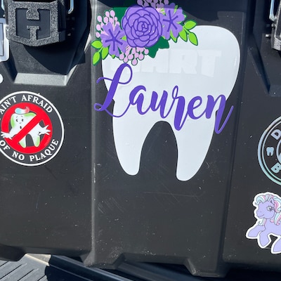 Floral Tooth Vinyl Decal Dentist Monogram Dental Hygienist Monogram ...