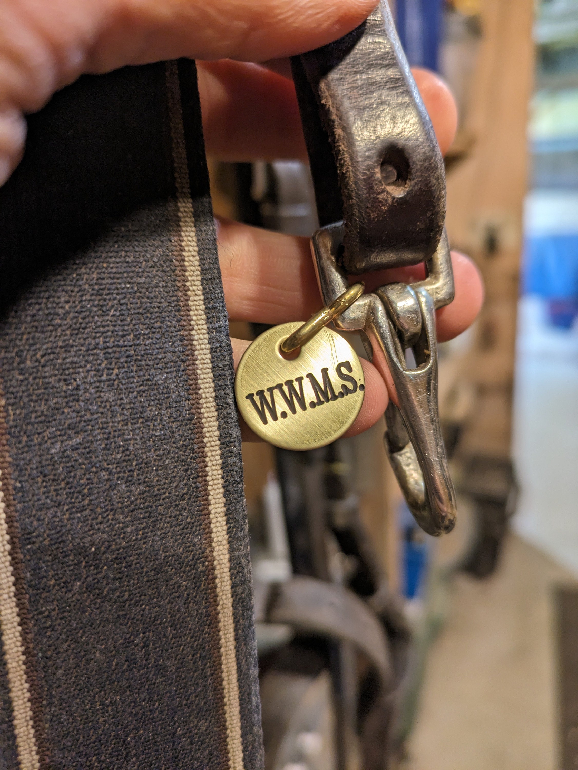 BRIDLE TAG THICK Halter- Small 3/4&quot; Custom Engraved Solid Brass or Nickel Silver