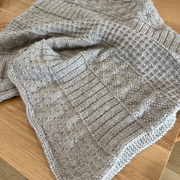 Knitting Pattern ~ Easy Sampler Baby Blanket in DK Yarn ~ ENGLISH ~ PDF ...