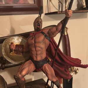 レオニダス王 300 スパルタ像：手描きの3Dプリント樹脂フィギュア