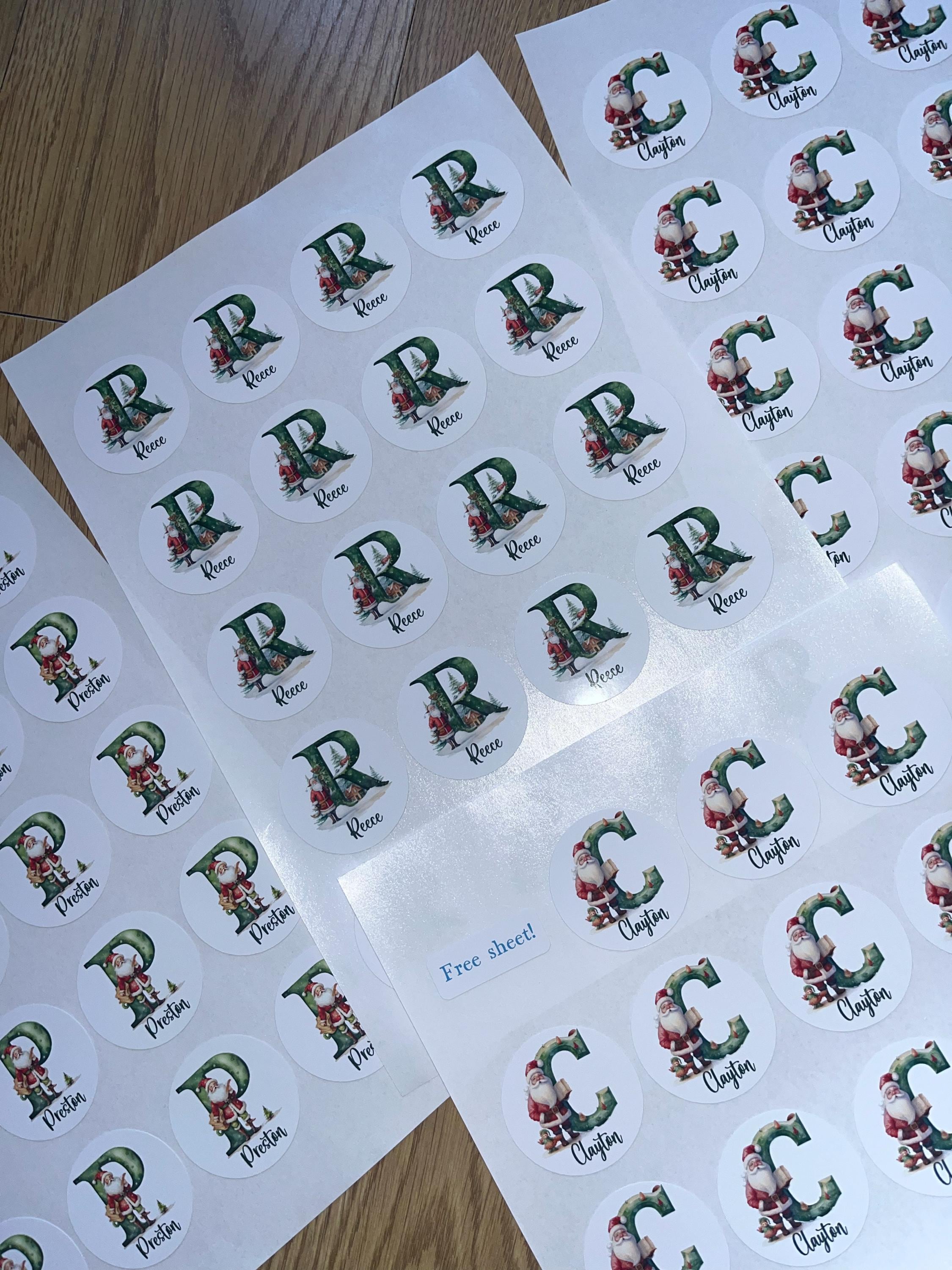 Personalised Christmas Stickers, Name Stickers, Christmas Labels, Festive Stickers, Gift Wrapping, Letter sticker, Gift Tags, Santa Stickers