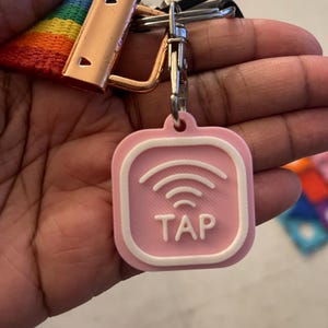 CUSTOM Smart NFC Logo Keychain, Scannable Social Media Digital Business Card, Small Business Keychain, Iphone, Android, Tap and Pay