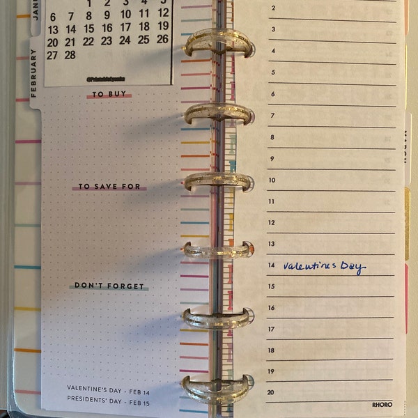 2025 and 2026 Calendar Printable 2025 2026 Mini Monthly Calendar Tab