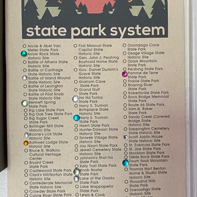 MO State Park Adventure Checklist WITH Pen // Missouri State Park ...