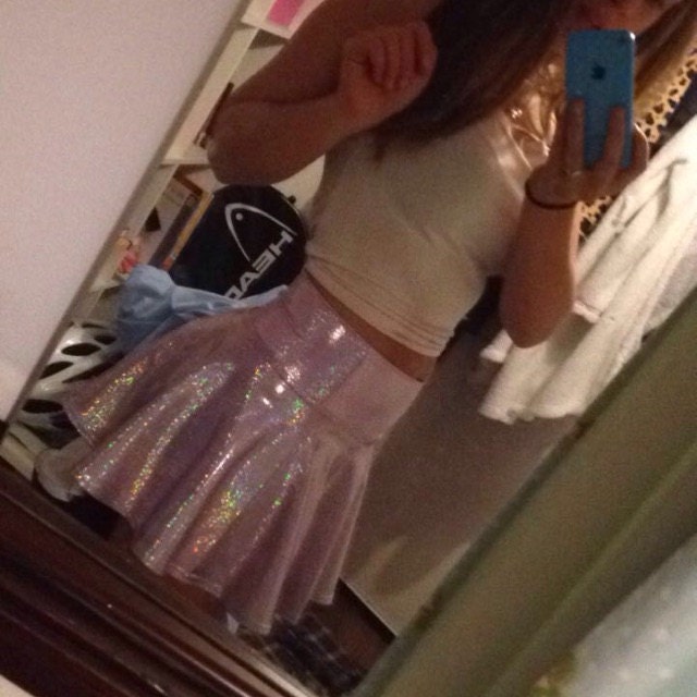 Lilac Purple Holographic Metallic Circle Cut Mini Skirt 150624 Etsy