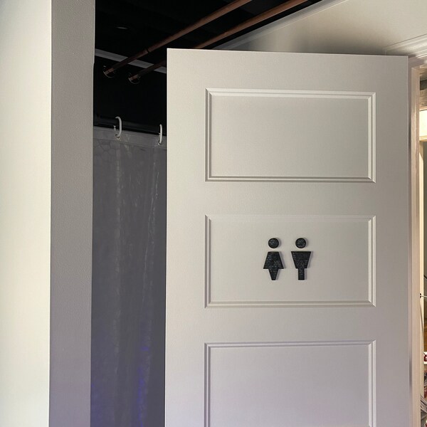 Gold Restroom Sign, Male Female Bathroom Signs for Gold Home Decor ...