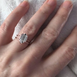 Customer photo from Lori, Large Raw Herkimer Diamond Ring in Yellow Gold