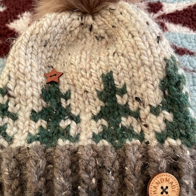 Miami City Name Beanie Hat - Colorful Striped Winter Knit With Pom Pom