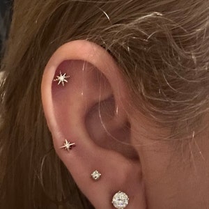 Stellar Spinning Orchid Stud Earring