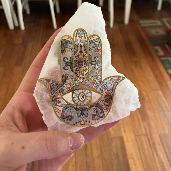 Stone Wrapped Moon Crystal Suncatcher