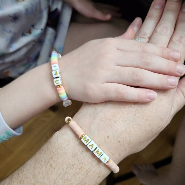 Mom and Me Bracelet Set Valentines Day I Love You Bracelet Mom and Mini ...