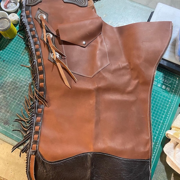 Custom Made Leather Shotgun Chaps/ New/r Bar K - Etsy