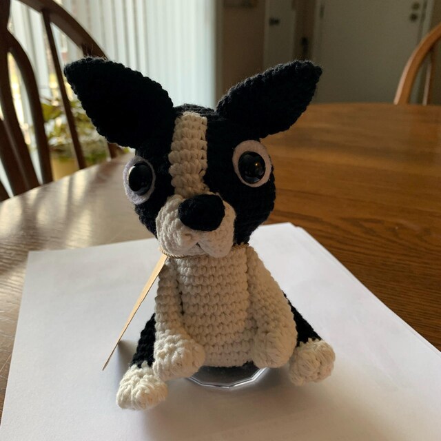 ボストンテリア犬のかぎ針編みパターン - ブルドッグ - Etsy 日本