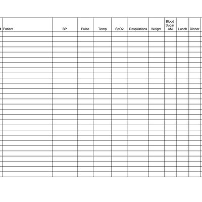 Printable Vitals Sheet for Nurses SNF Vitals, LTC Vital Sheet, Monthly ...