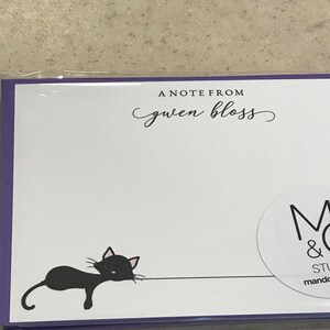 Black Cat Personalized Note Card Set Envelopes Stationary - Etsy