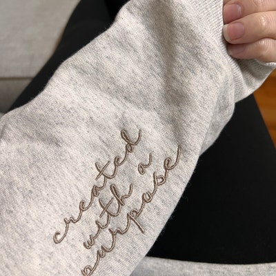 Created With A Purpose Embroidered Sweatshirt Embroidered - Etsy