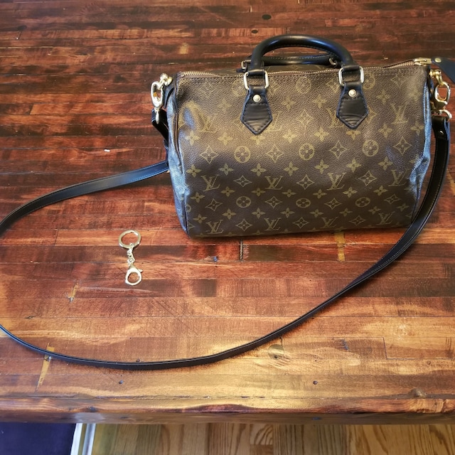 Black Leather Strap for Louis Vuitton Speedy, NeoNoe, Trevi, Metis etc -  3/4 inch (19mm) Wide - Adjustable Shoulder to Crossbody Lengths