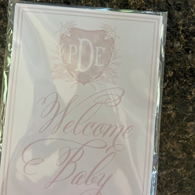 Watercolor Monogram Crest Baby Milestone Cards Baby Shower Gift Month ...