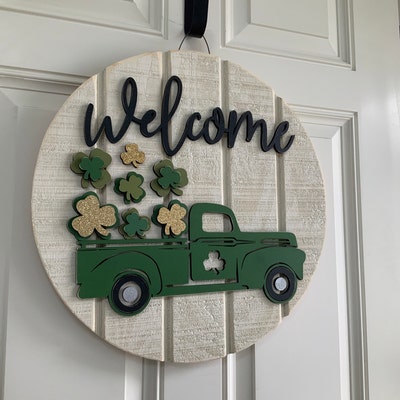 St. Patrick's Day Door Hanger Welcome Door Sign Green - Etsy