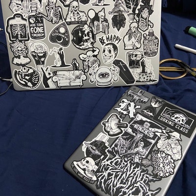 Lot De 50 Stickers Punk Gothiques : Crânes, Démons, Sorcières - Pour Déco Ordi, Valise, Mur (neuf)