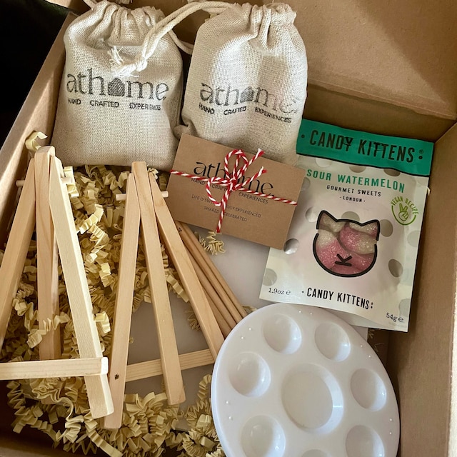 Christmas Sip N' Paint Experience Box Christmas Gift Christmas Craft Kit  Date Night Christmas Gift DIY Couple Gift 