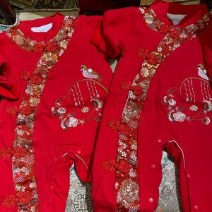 Luna Qipao Boy Romper – Nude Linen Cotton Baby Romper main image 1