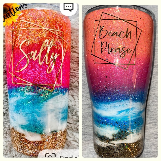 Customized Glitter Ombre Stanley Tumbler Pink Ombré Tumbler -  in 2023